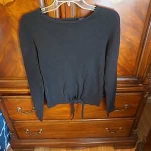 Preswick & Moore Petite Black Tie Front Sweater